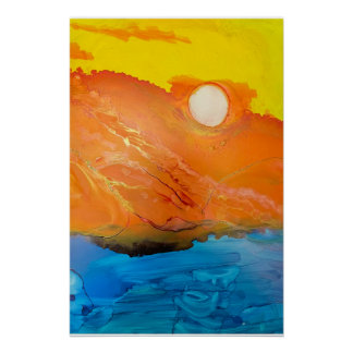 zonsondergang op het eiland perfect poster