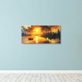 Zonsondergang op het meer canvas afdruk (Insitu (Houten vloer))