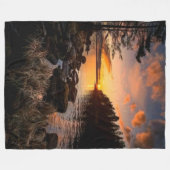 ZONSONDERGANG OP HET MEER FLEECE DEKEN (Voorkant (Horizontaal))