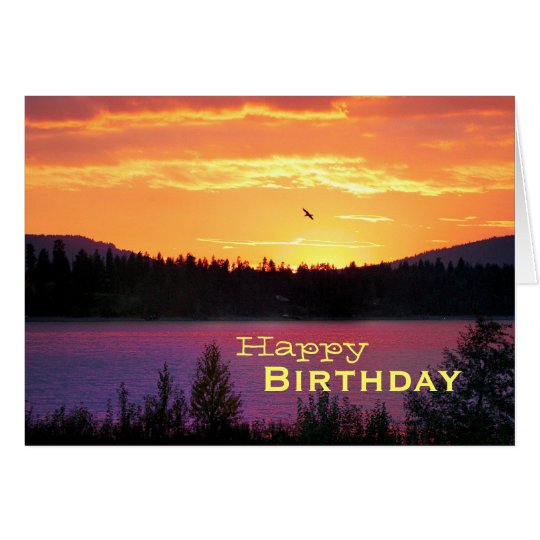 Zonsondergang op het Meer, Gelukkige Verjaardag Briefkaarten 0 | Zazzle.nl