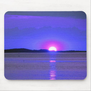 Zonsondergang op het meer muismat