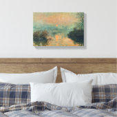 Zonsondergang op het Seine Winter Effect - Claude  Canvas Afdruk (Insitu (Slaapkamer))