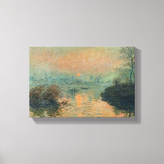 Zonsondergang op het Seine Winter Effect - Claude  Canvas Afdruk (Voorkant)