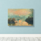 Zonsondergang op het Seine Winter Effect - Claude  Canvas Afdruk (Insitu (Houten vloer))
