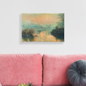 Zonsondergang op het Seine Winter Effect - Claude  Canvas Afdruk (Insitu (Woonkamer))