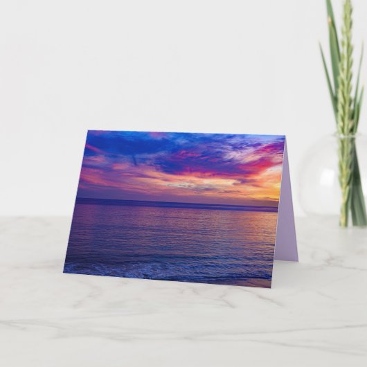 zonsondergang op het strand 2 wenskaart kaart (Voorkant)