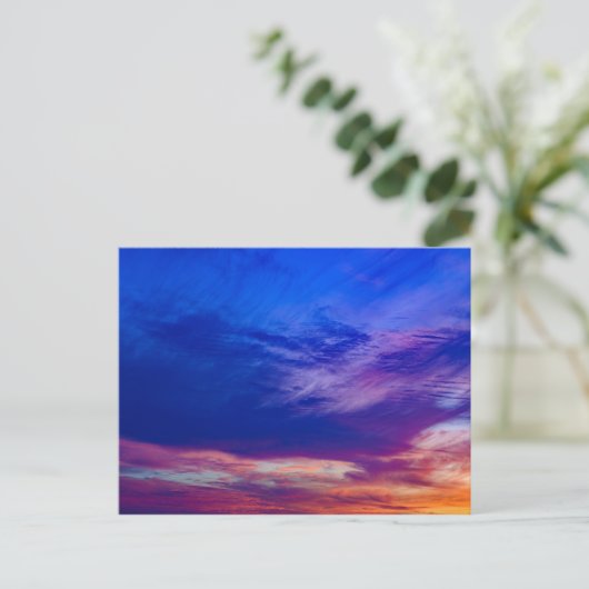 zonsondergang op het strand 3 briefkaart (Staand voorkant)