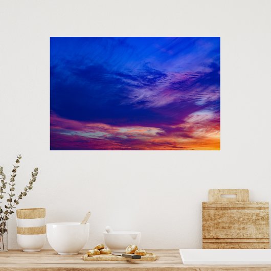 zonsondergang op het strand 3 poster (Keuken)