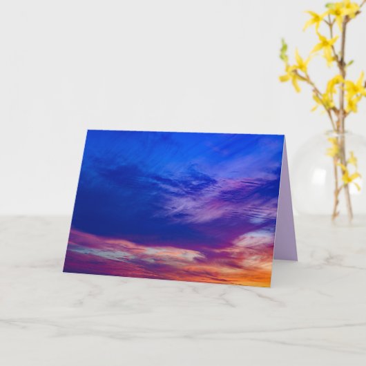 zonsondergang op het strand 3 wenskaart kaart (Gele Bloem)