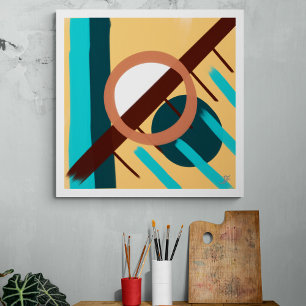 Zonsondergang op het strand - Abstract  Canvas Afdruk