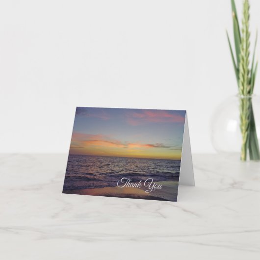 Zonsondergang op het Strand Bedankkaart (Voorkant)