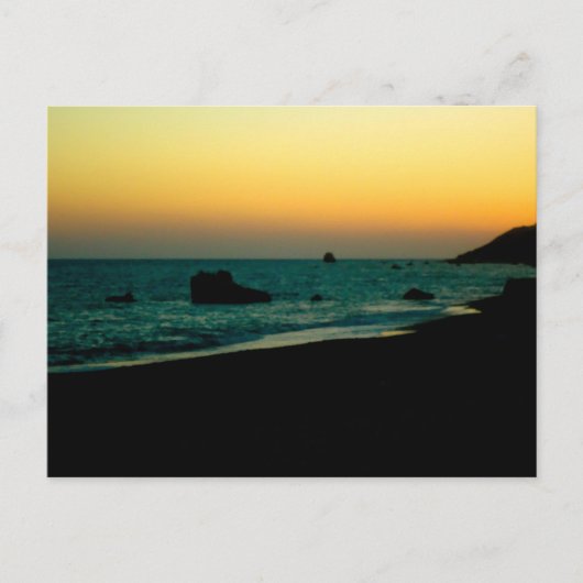 zonsondergang op het strand briefkaart (Voorkant)