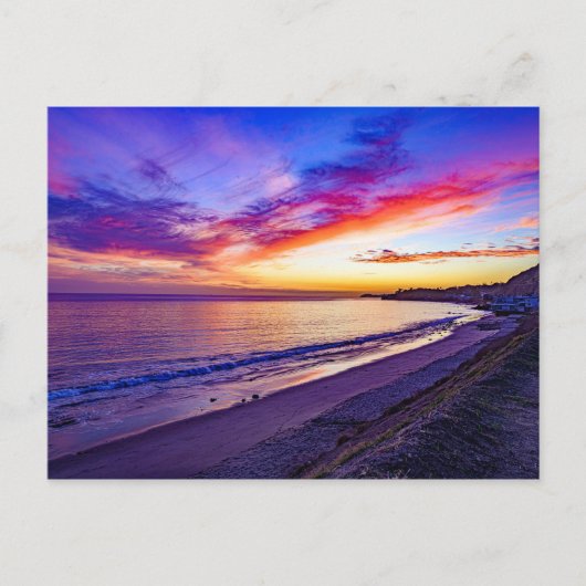 Zonsondergang op het strand briefkaart (Voorkant)