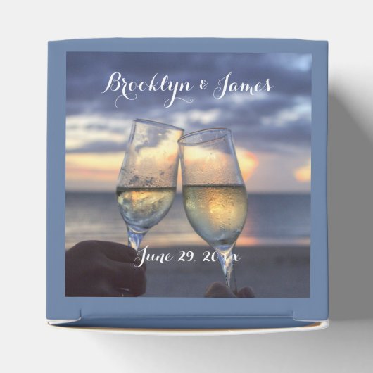 Zonsondergang op het strand bruiloft gunst dozen bedankdoosjes (Bovenkant)