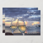 Zonsondergang op het strand bruiloft kaart (Voorkant / Achterkant)