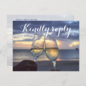 Zonsondergang op het strand bruiloft RSVP Briefkaa Uitnodiging Briefkaart (Voorkant / Achterkant)