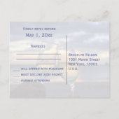 Zonsondergang op het strand bruiloft RSVP Briefkaa Uitnodiging Briefkaart (Achterkant)
