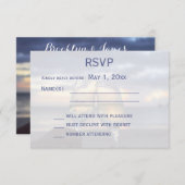 Zonsondergang op het strand bruiloft RSVP kaart (Voorkant / Achterkant)