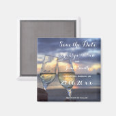 Zonsondergang Op Het Strand Bruiloft Save The Date Magneet (Voorkant / Achterkant)