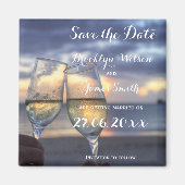 Zonsondergang Op Het Strand Bruiloft Save The Date Magneet (Voorkant)