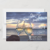 Zonsondergang op het strand bruiloft uitnodigingen magnetische uitnodiging (Voorkant)