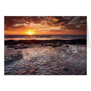 Zonsondergang op het strand, Californië