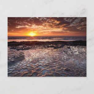 Zonsondergang op het strand, Californië Briefkaart