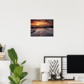 Zonsondergang op het strand, Californië Poster (Thuiskantoor)
