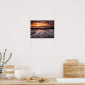 Zonsondergang op het strand, Californië Poster (Keuken)