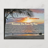 ZONSONDERGANG OP HET STRAND / HERINNERINGEN ZIJN H BRIEFKAART (Voorkant)