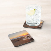 Zonsondergang op het strand in Paphos Bier Onderzetter (Rechterzijde)