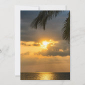 Zonsondergang op het strand met palmboom Levensvie Kaart (Achterkant)