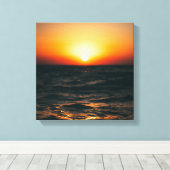 Zonsondergang op het strand op canvas afdruk (Insitu (Houten vloer))