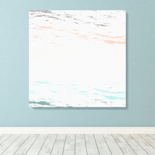 zonsondergang op het strand pastel penseelstreek canvas afdruk (Insitu (Houten vloer))