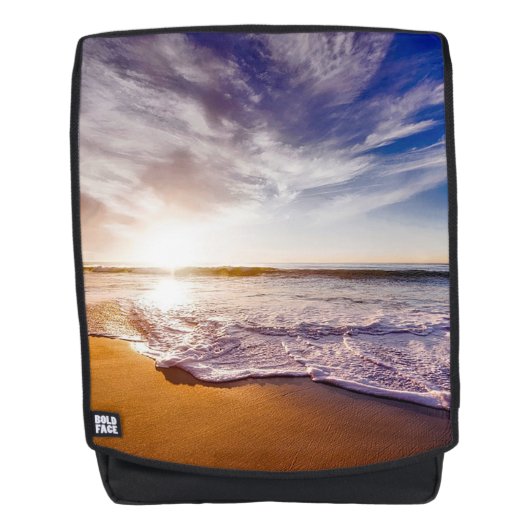 Zonsondergang op het strand rugtassen (Voorkant)