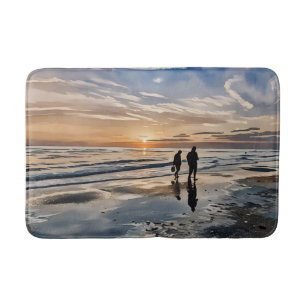 Zonsondergang op het strand Siesta Key badmat