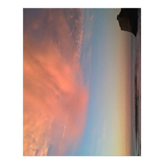 Zonsondergang op het strand van Biarritz Foto Afdruk (Voorkant)
