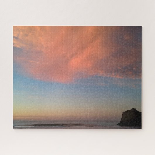 Zonsondergang op het strand van Biarritz Legpuzzel (Horizontaal)