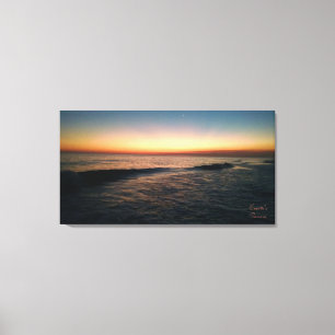 Zonsondergang op het strand van Florida Canvas Afdruk