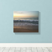 Zonsondergang op het strand van Monterey Bay Canvas Afdruk (Insitu (Houten vloer))
