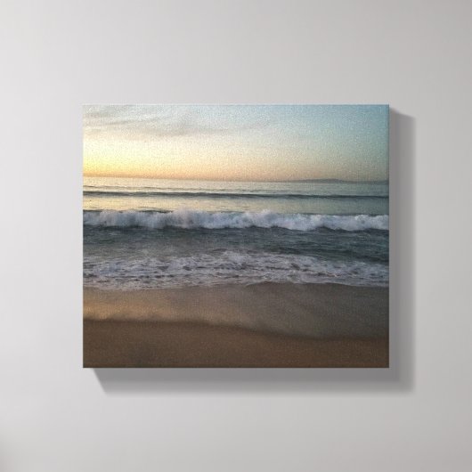 Zonsondergang op het strand van Monterey Bay Canvas Afdruk (Voorkant)