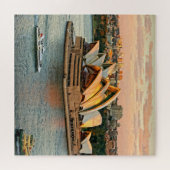 Zonsondergang op het Sydney Opera House - 20x20 - Legpuzzel (Horizontaal)