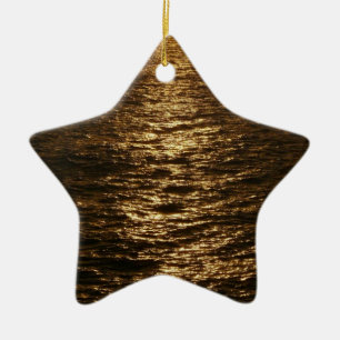 Zonsondergang op het water Abstracte Fotografie Keramisch Ornament