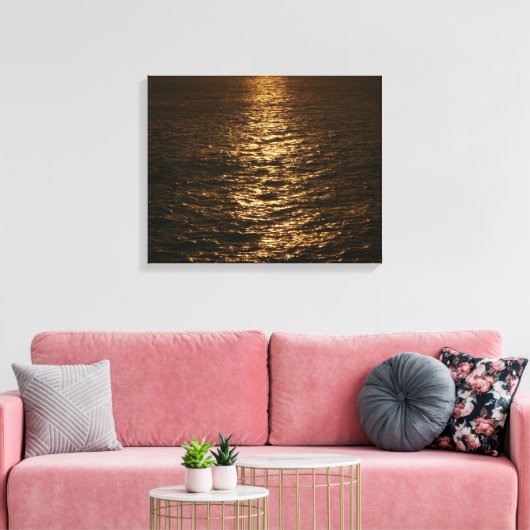 Zonsondergang op het water Abstracte Oceaan Fotogr Canvas Afdruk (Insitu (Woonkamer))