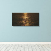 Zonsondergang op het water Abstracte Oceaan Fotogr Canvas Afdruk (Insitu (Houten vloer))