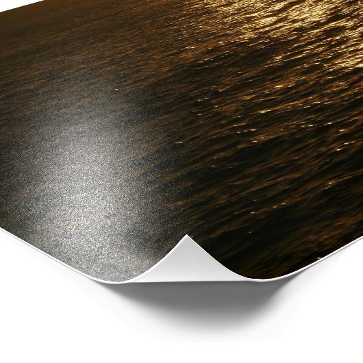 Zonsondergang op het water Abstracte Oceaan Fotogr Foto Afdruk (Hoek)