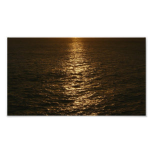 Zonsondergang op het water Abstracte Oceaan Fotogr Foto Afdruk