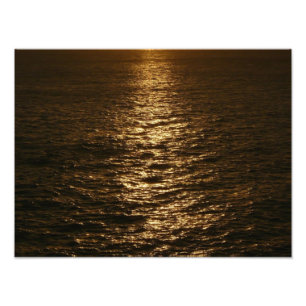Zonsondergang op het water Abstracte Oceaan Fotogr Foto Afdruk