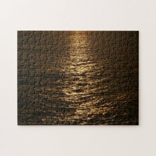 Zonsondergang op het water Abstracte Oceaan Fotogr Legpuzzel (Horizontaal)