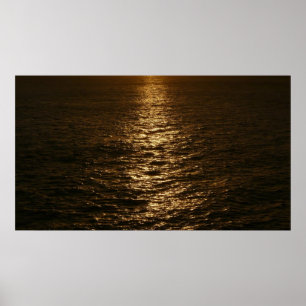 Zonsondergang op het water Abstracte Oceaan Fotogr Poster